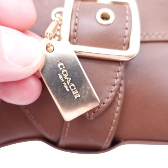 NWOB Coach Lacey Buckled Lug Sole Engineer Boots Sz 7B Brown Leather CB995 - Picture 10 of 14